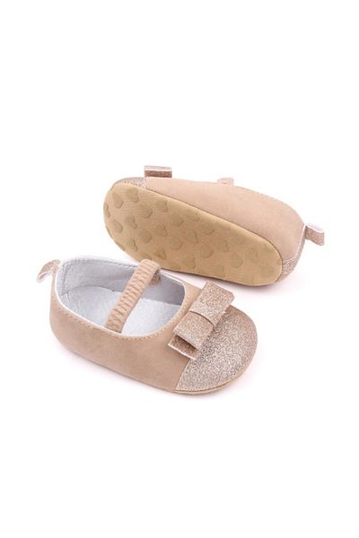 Superbaby Cream shoes with glitter bows
