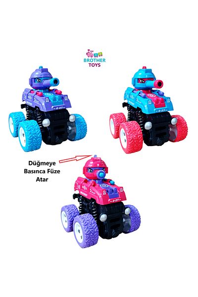 Brother Toys 1 Missile Launching Toy 4X4 Off-Road Vehicle Launching Bullet Vernier Tank Car 9 Cm.