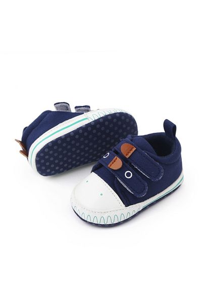 Superbaby Pantofiori sport bleumarine cu barete cu arici - Dino