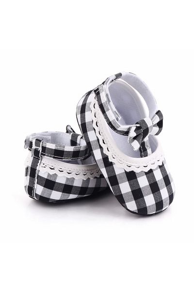 Superbaby Black and white checkered shoes for girls