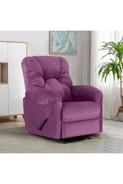 American Polo | Velvet Classic Recliner Chair - Light Purple -92×78x103