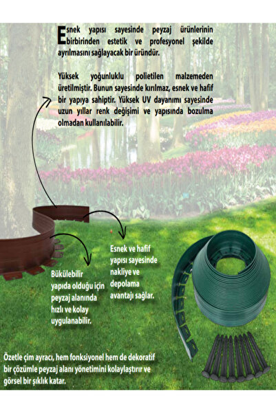 Turf Separator 25m BROWN High Quality Turf Separator Turf Separator Turf Separator 25mt with Stabilizer