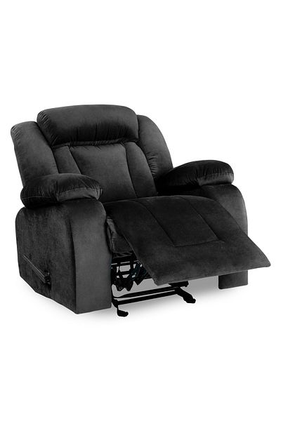 Lazy Vibes MNZ5 | Velvet Rocking & Rotating Recliner Chair - Black