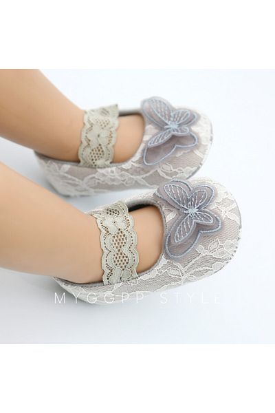 Superbaby Shoes for girls - Gray butterfly