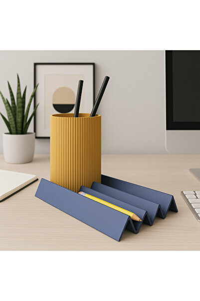 TASARIMTECH حامل ومنظم أقلام سطح المكتب المتعرج (حجم كبير)