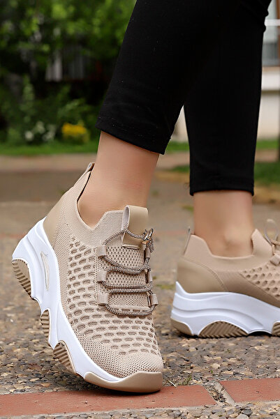 kajal ayakkabı DNR 101 Taş Bağcıklı Triko Ayakkabı