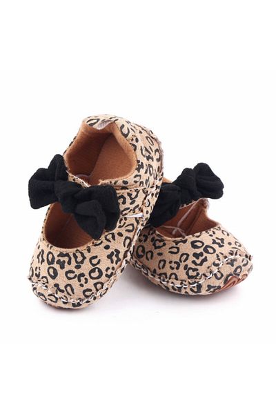 Superbaby Leopard shoes with black bow
