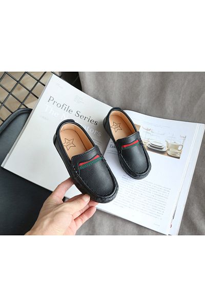 Superbaby Pantofi eleganti negri tip mocasini pentru baietei