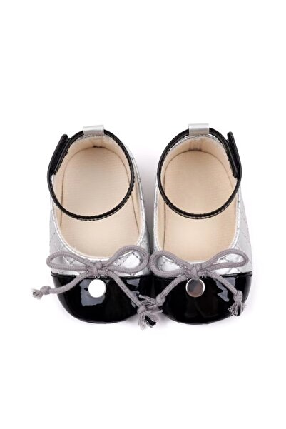 Bebelul Elegant silver and black shoes for babies