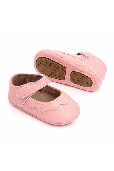 Superbaby Pink shoes with ruffles for little girls