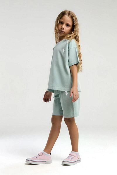 U.S. Polo Assn. Kids U.S Polo Us2089-G Girl's Bermuda Suit
