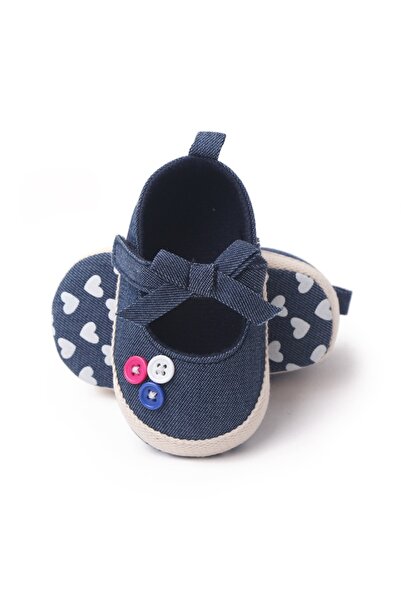 Superbaby Pantofiori bebelusi, bleumarin cu bulinute albe