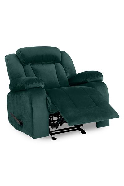 Lazy Vibes MNZ5 | Velvet Rocking Recliner Chair - Dark Green