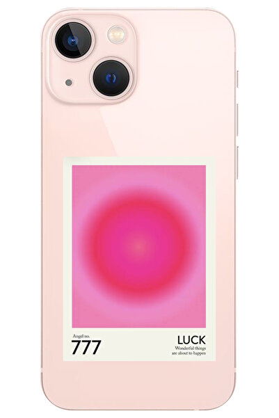 WANNA PROTECT iPhone 15 Şeffaf Luck 777 Desenli Silikon Telefon Kılıfı