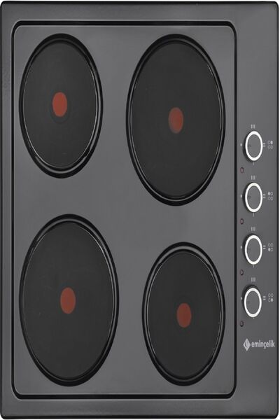 Eminçelik Ec-ah 6604 Be 60 Ankastre Gömmeli Elektrikli Siyah Emaye Ocak Sancak Alimer