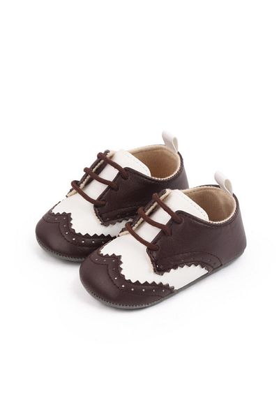 Superbaby Elegant brown shoes with white insert