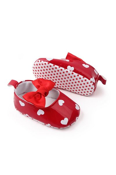 Superbaby Red shoes with hearts and bow