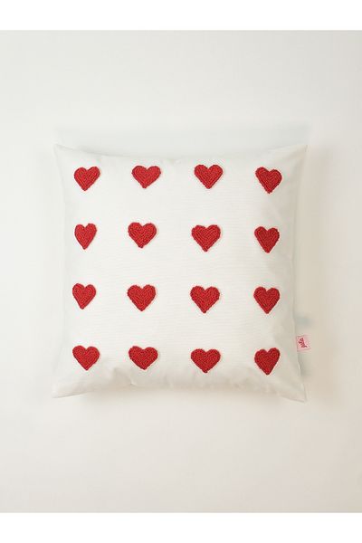 Galia Tasarım Mini Hearts- Punch Throw Pillow Cover - Red