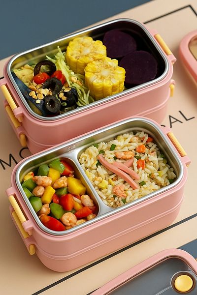 Vagon B&d 2 layer stainless steel nutrition container 1400 ml - easy lock expedition container