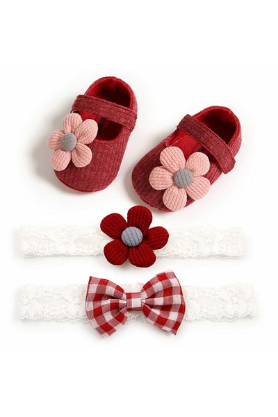 Superbaby Set pantofiori si bentite - Margareta roz