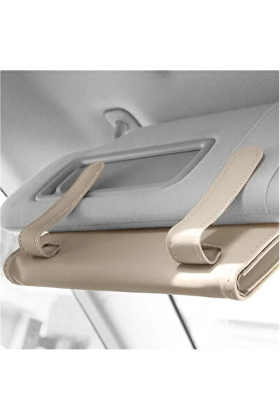 ABYZ Elegant napkin holder for car sunshade, -leather, dimensions 23x12.5x2.5cm, color Beige