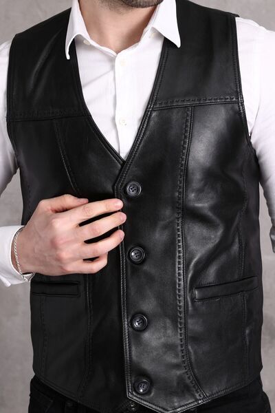 NYC GİYİM TEKSTİL Жилет з натуральної шкіри