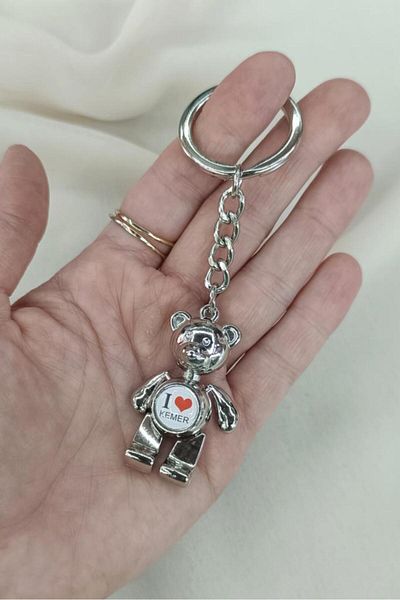 Hd Marketim Keychain Metal Teddy Bear Movable Arms Legs Moon Star Bag Car Wallet Ornament
