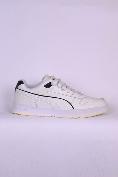 Puma 386373-01 Rbd Game Χαμηλή Λευκή Δερμάτινη Άνετη Σόλα με κορδόνια Ευέλικτα Casual Ανδρικά Αθλητικά Παπούτσια