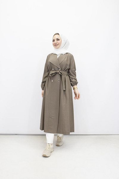 feray kaya 0291 Feray Kaya 0291 Trench din țesătură Ezel Strawberry