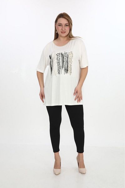 lovedrobe Women's Large Size Tunic 687 Blouse Tunic-White - 54