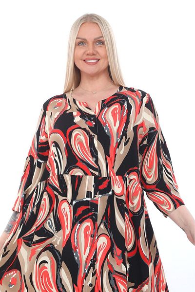 lovedrobe Plus Size Women's Dress 24249-3-Black - 54