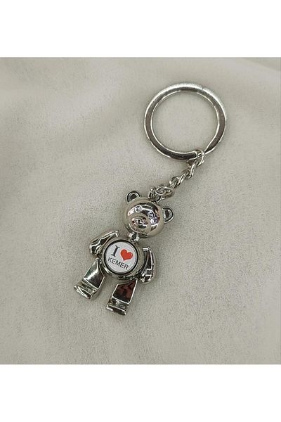Hd Marketim Keychain Metal Teddy Bear Movable Arms Legs Moon Star Bag Car Wallet Ornament