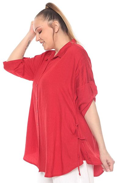 lovedrobe Women's Large Size Tunic 23094-Red - 46