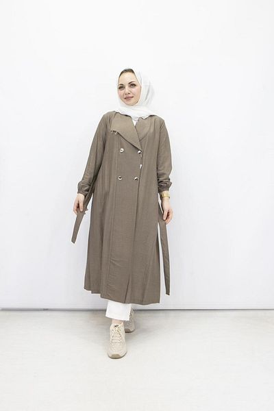 feray kaya 0291 Feray Kaya 0291 Trench din țesătură Ezel Strawberry