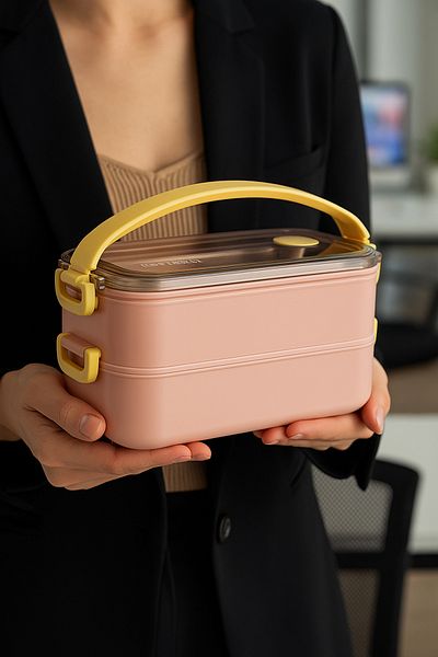 Vagon B&d 2 layer stainless steel nutrition container 1400 ml - easy lock expedition container