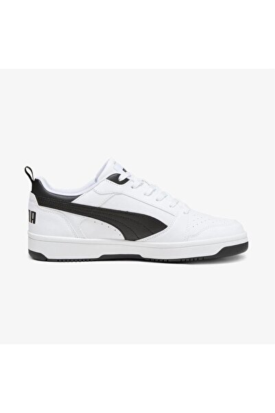Puma 392328   04 Rebound V6 حذاء رياضي نسائي منخفض باللون الأبيض والأسود والأبيض