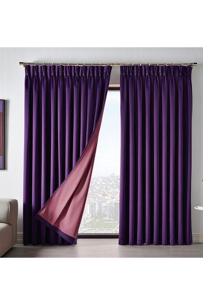 MebelPort Curtain Двойна затъмняваща завеса, еднокрила американска плисирана завеса 1x3