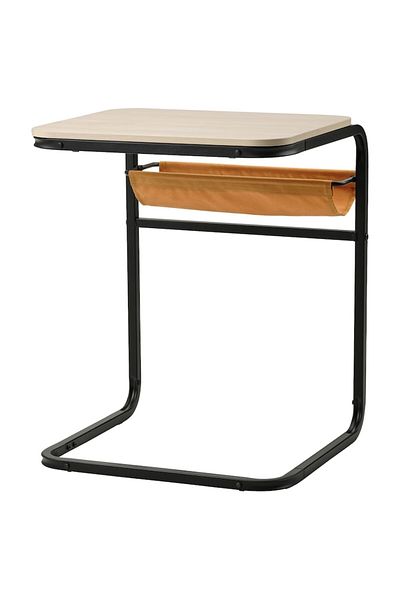 Generic Side table, charcoal/dark yellow birch effect, 53x50 cm