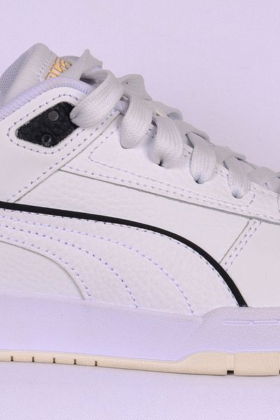 Puma 386373-01 Rbd Game Χαμηλή Λευκή Δερμάτινη Άνετη Σόλα με κορδόνια Ευέλικτα Casual Ανδρικά Αθλητικά Παπούτσια