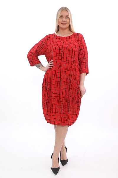 lovedrobe Plus Size Women's Dress 23027 Red-Red - 48