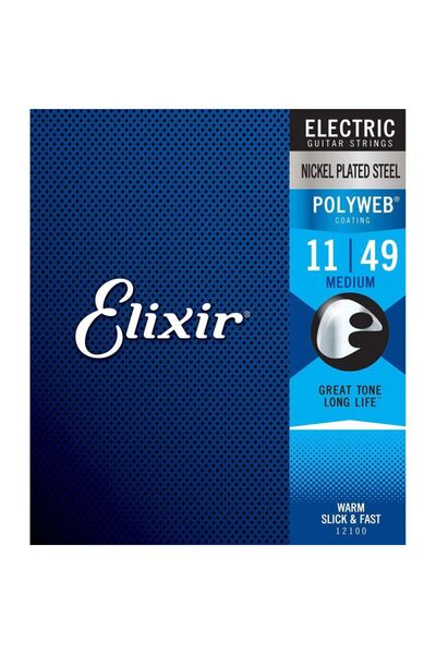 Elixir Nickel Polyweb Medium Elektro Gitar Teli (11-49)