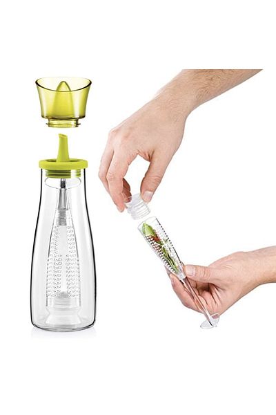 PUFO Pahar de infuzie Oliviera cu infuzor și pipetă din silicon pentru lichide, ulei, oțet, 500 ml