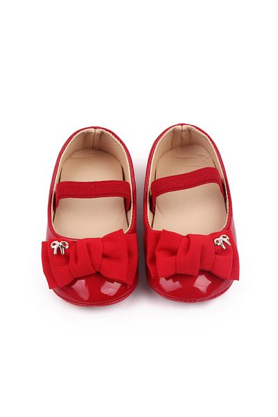 Superbaby Red patent leather shoes with bow