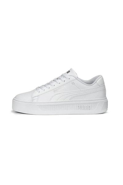Puma 390758   01 Smash Platform V3 White-Silver Women's Sports Shoes