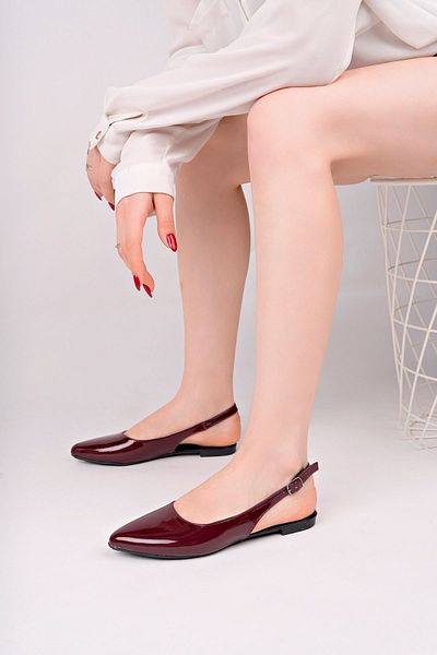 epaavm Back Open Burgundy Women's Shoes