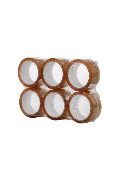 DAD Set of 6 Solvent Adhesive Tape, 48 mm x 60 m (Transparent)