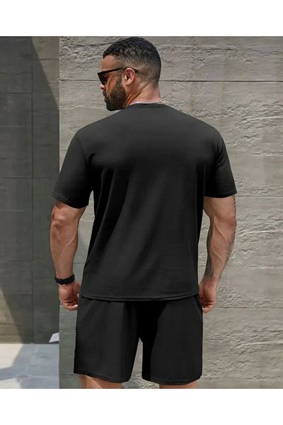 khufu Oversize Crew Neck Bottom Top T-Shirt Shorts Itly Printed Double Suit Unisex