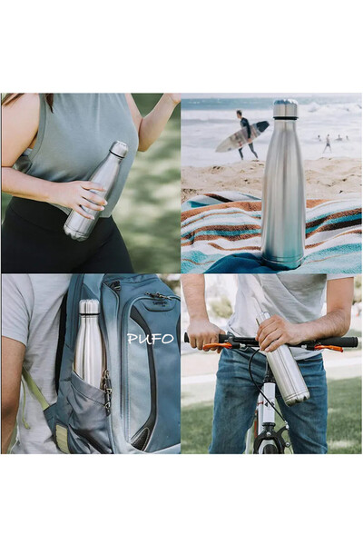 PUFO Classic metal thermos bottle for drinks, isothermal, 500 ml, gray