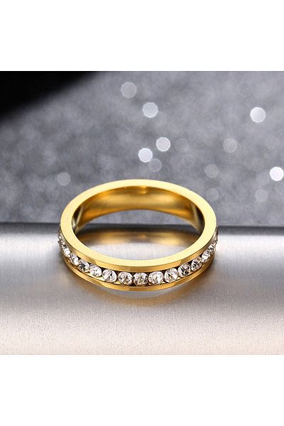 SIC MODA Thin and Elegant Stainless Steel Gold Ring 5086