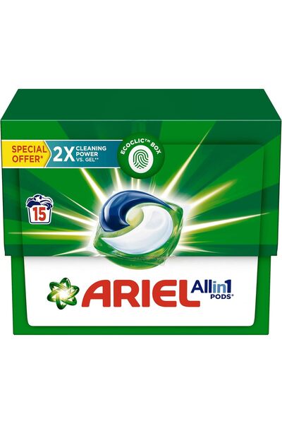 Ariel Original All-in-1 Pods, 15 Laundry Detergent Capsules, Cleans, Removes ...